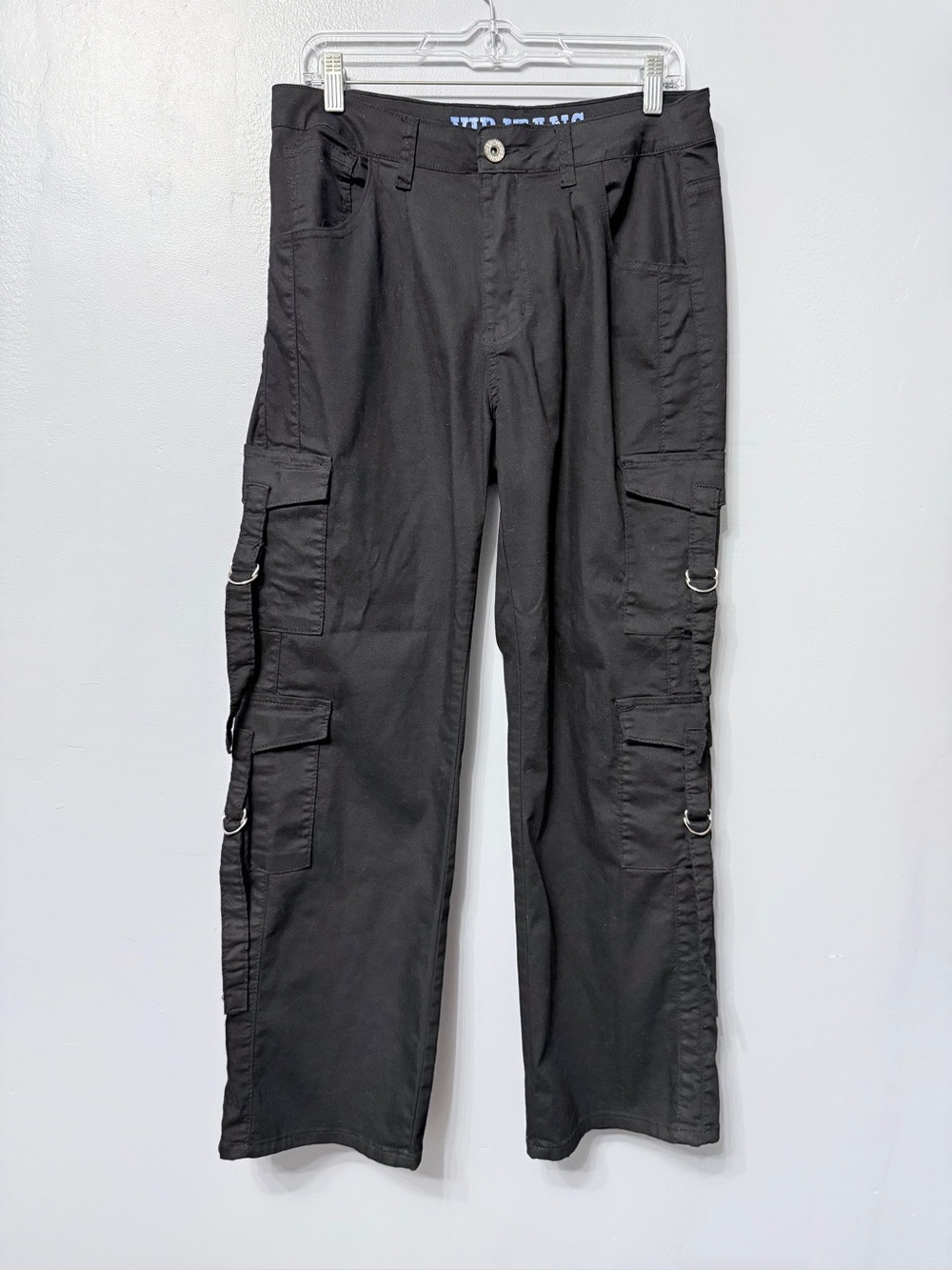 VIP Black Cargo Pants with D-Ring Utility Details